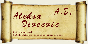 Aleksa Divčević vizit kartica